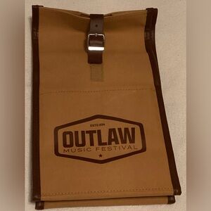NEW-OUTLAW Music festival 2016 lunch bag/ cooler
Width 7”
Length 13”